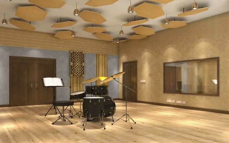 Construction technology of perforated wooden sound absorbing board